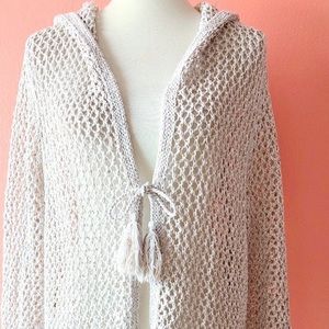 Vintage Crochet Sweater Boho Fringe Sweater J JILL
